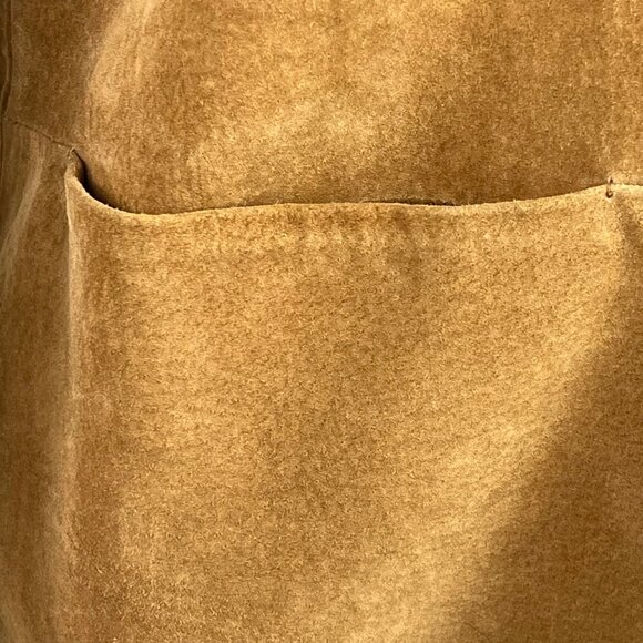 Bernardo Camel Brown Suede Trench Coat S Barn Oversized Washable Western Boho - Picture 5 of 14